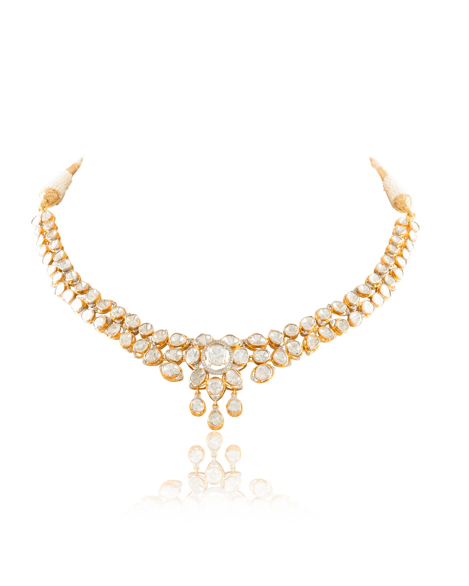 Zinat Polki And Diamond Necklace