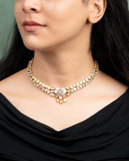 Zinat Polki And Diamond Necklace