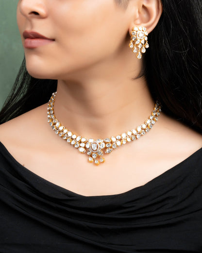 Zinat Polki And Diamond Necklace