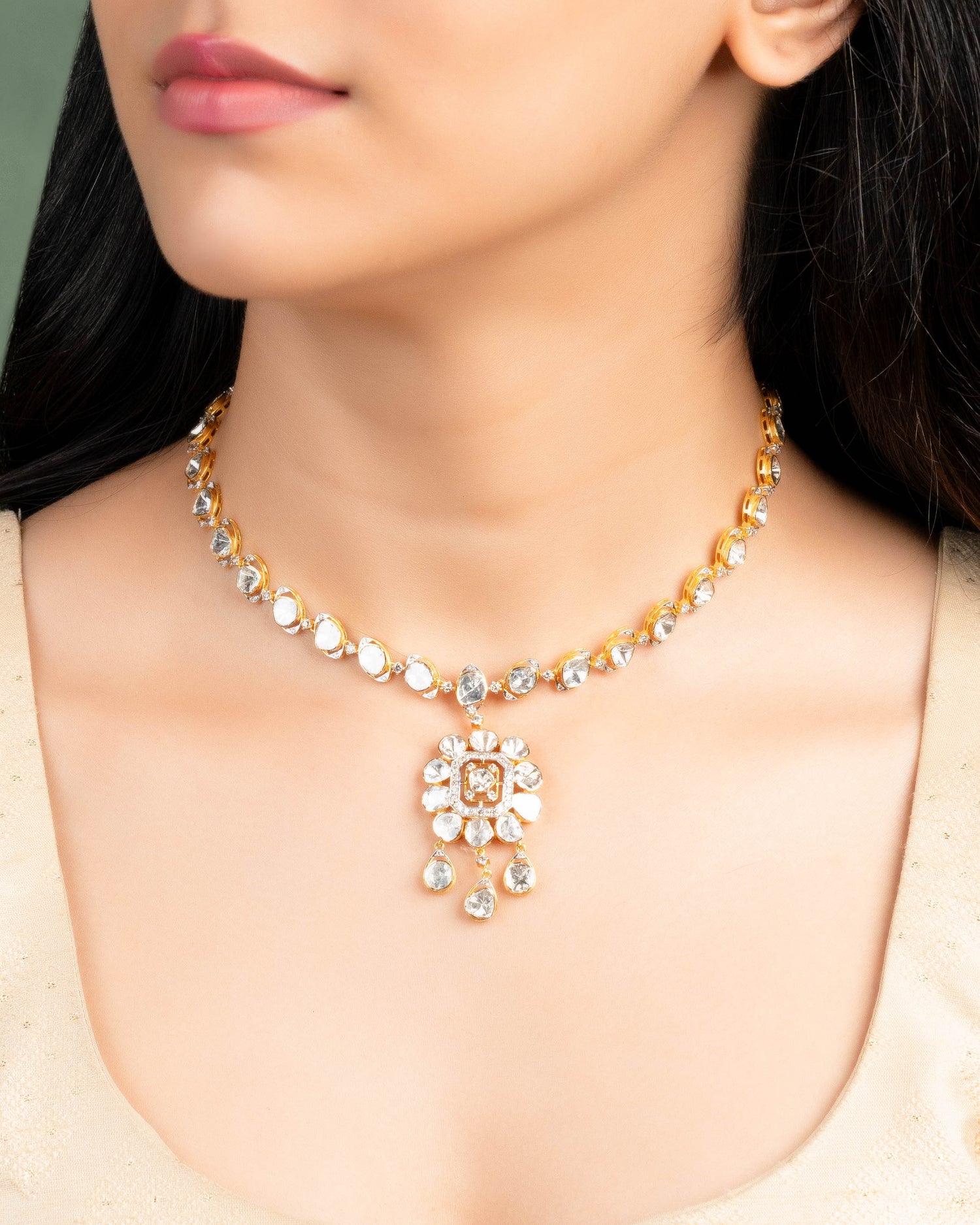 Ragini Polki And Diamond Necklace