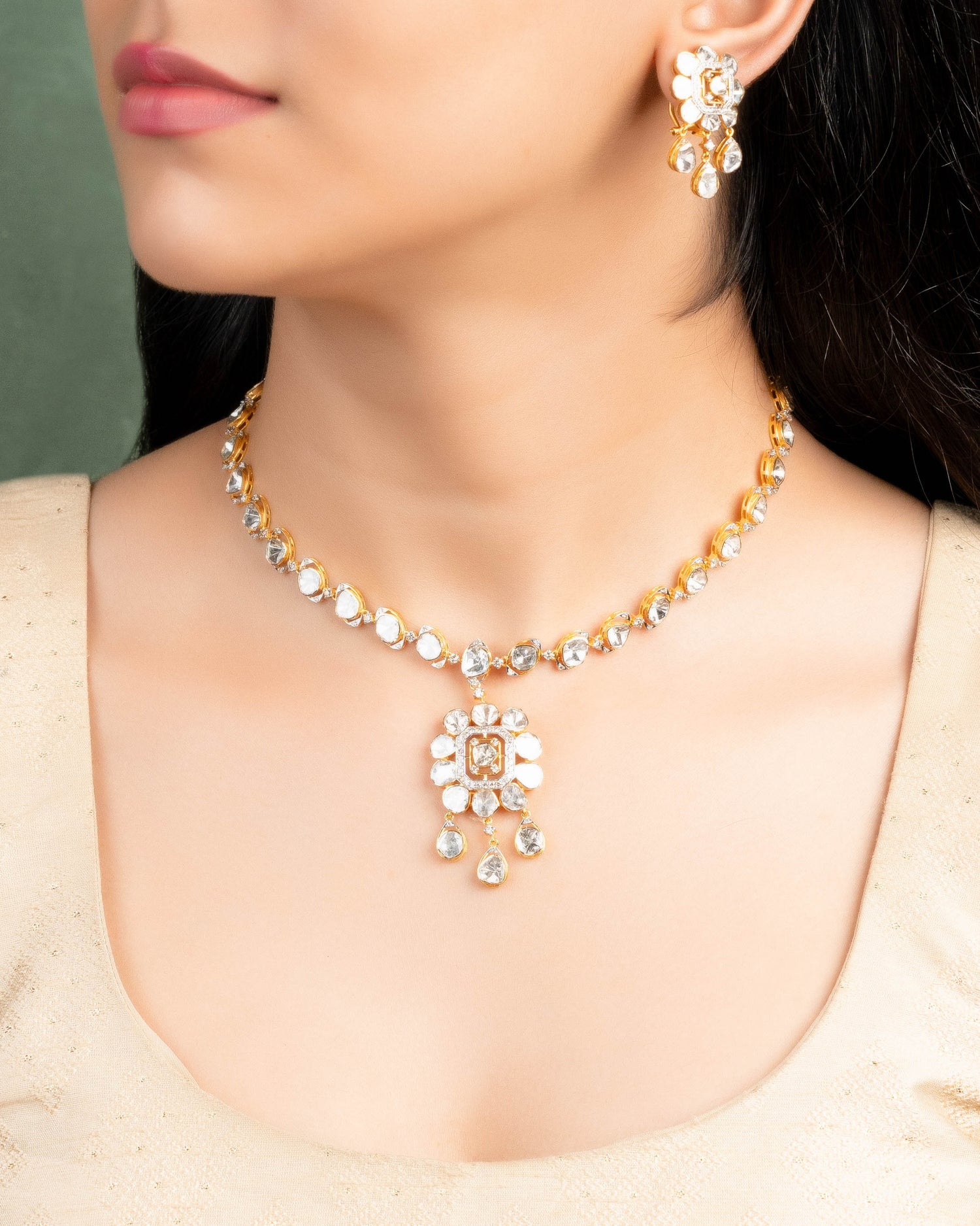 Ragini Polki And Diamond Necklace