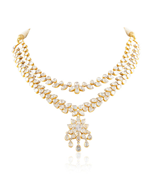 Moni Polki And Diamond Necklace