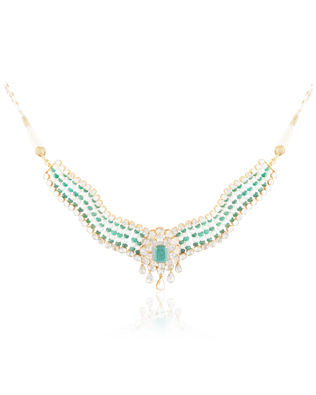 Sanskriti Polki And Diamond Bead Choker