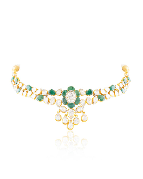 Shrinika Polki And Diamond Necklace