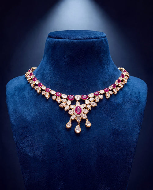 Gurleen Polki And Diamond Necklace
