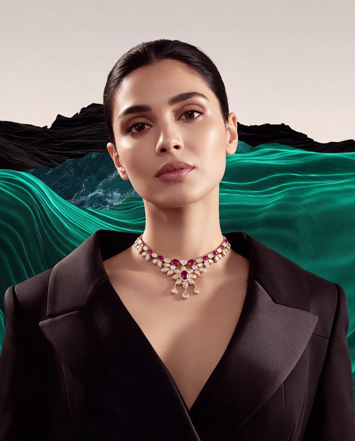 Gurleen Polki And Diamond Necklace