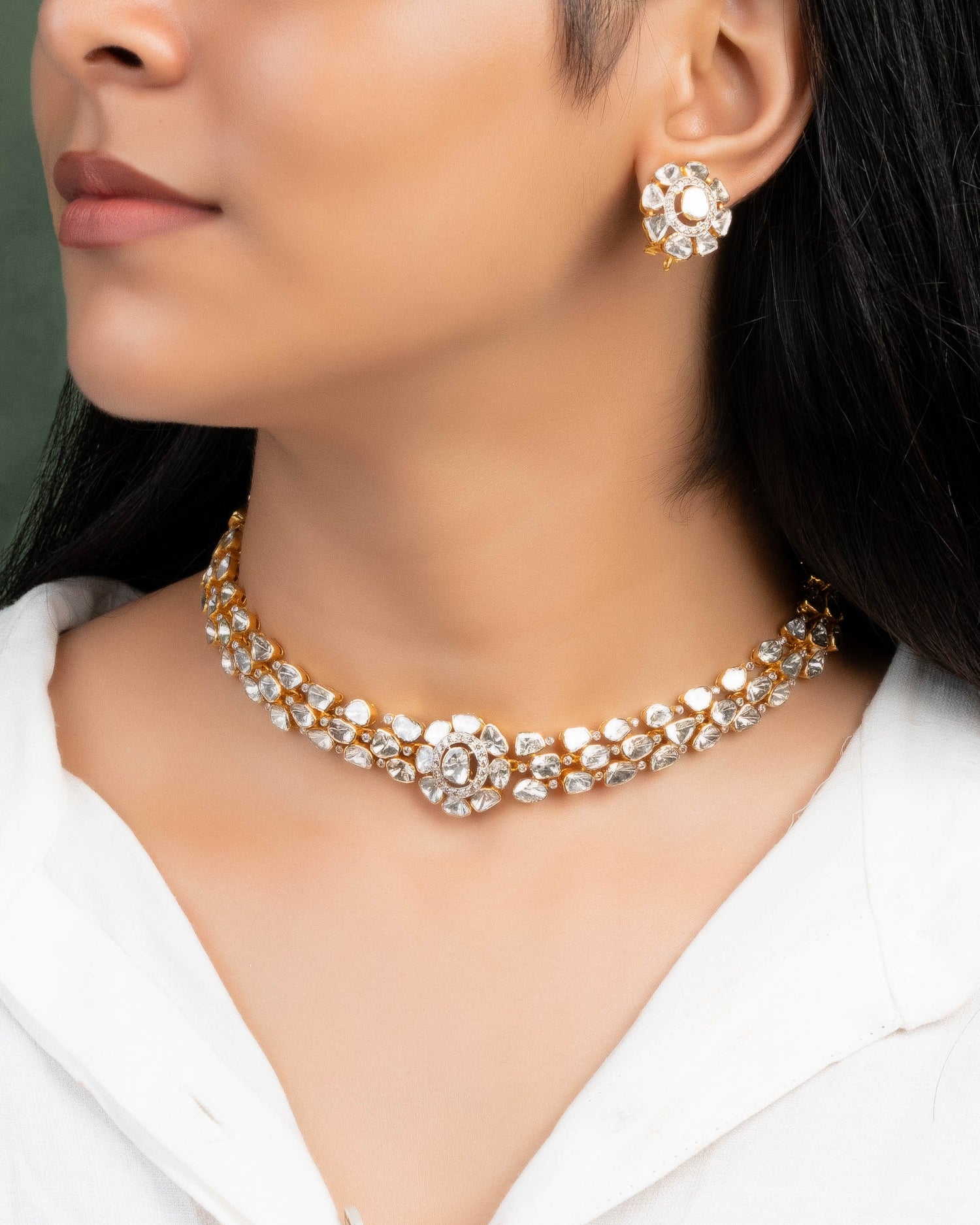 Adika Polki And Diamond Choker