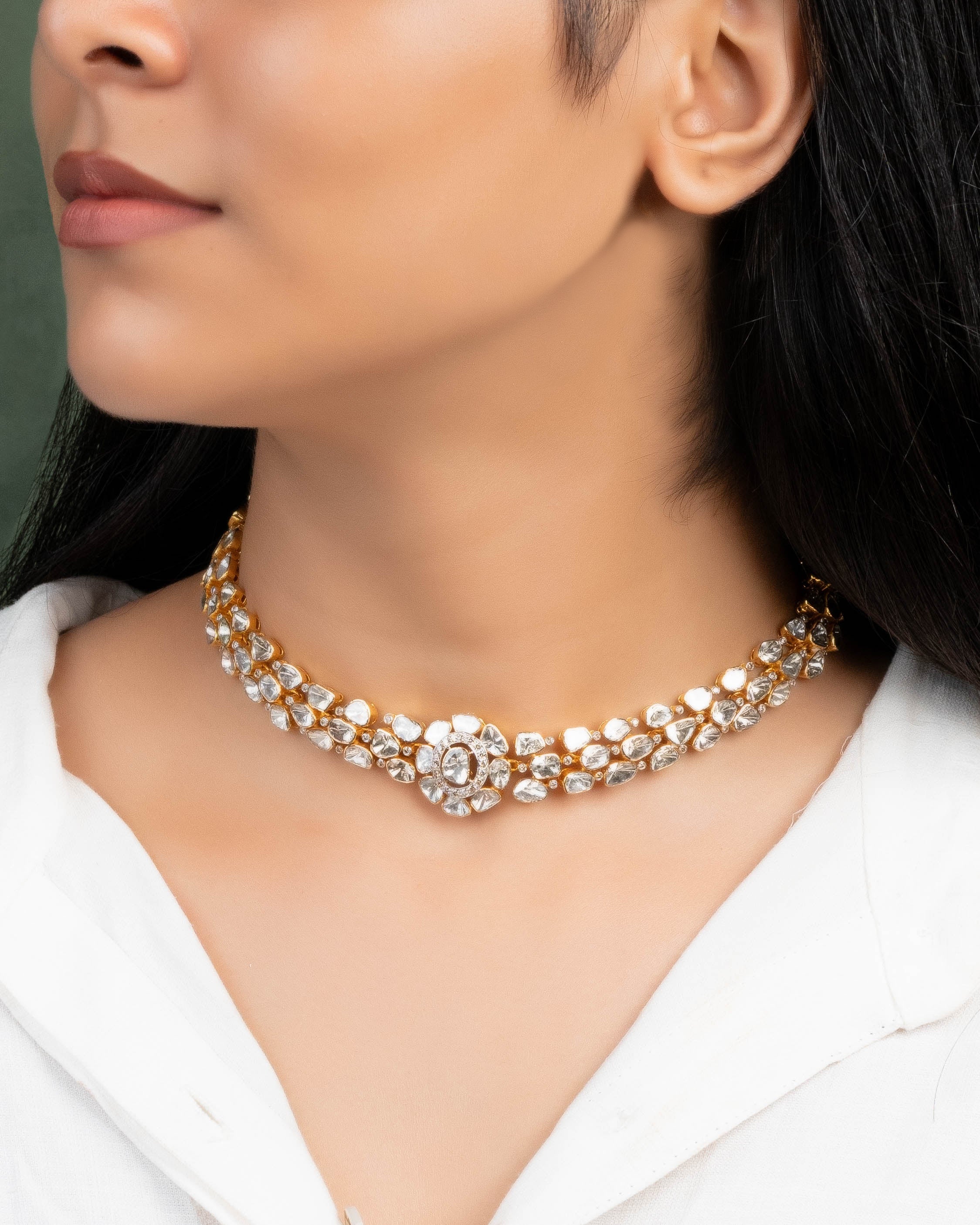 Adika Polki And Diamond Choker