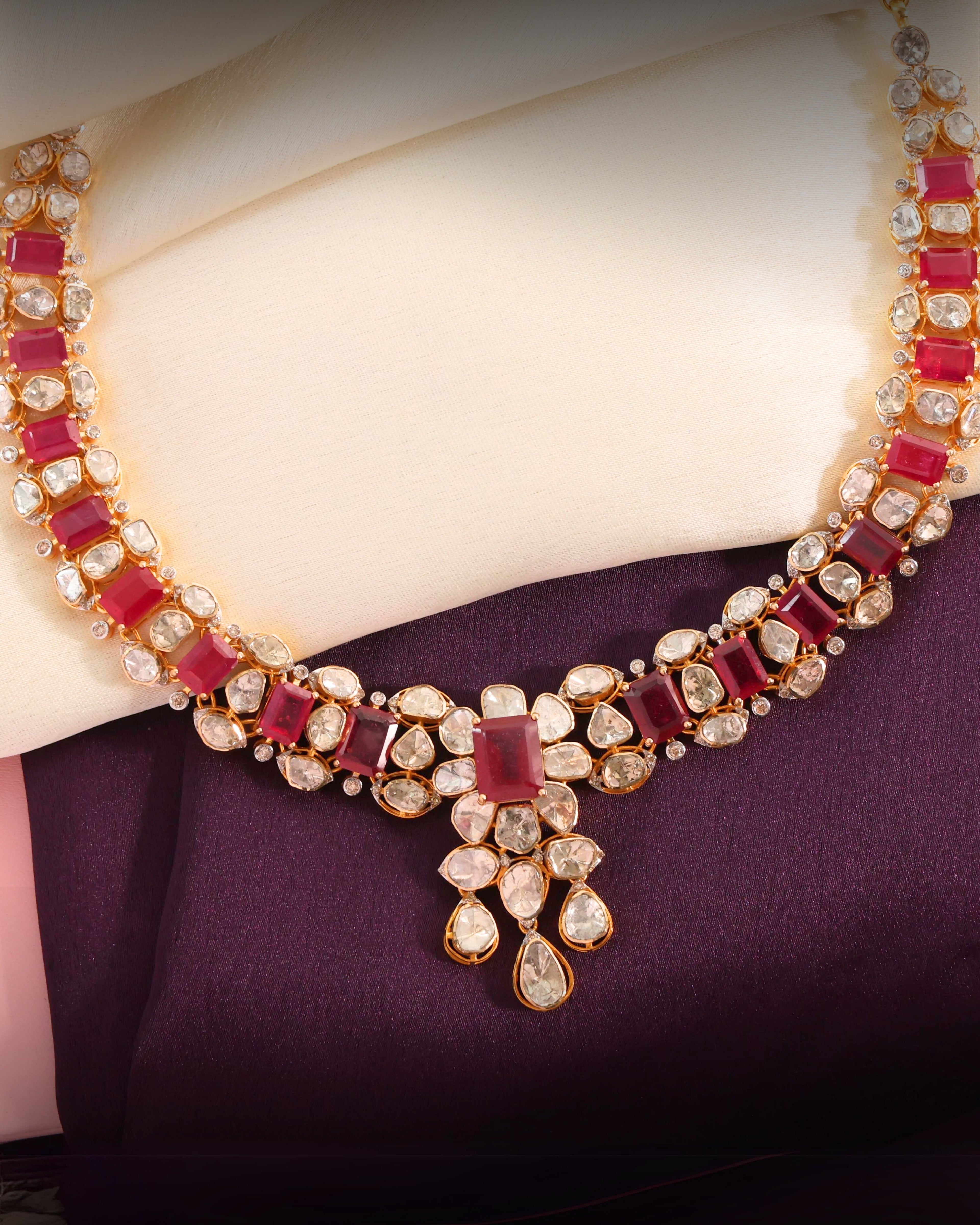 Prachi Polki And Diamond Necklace