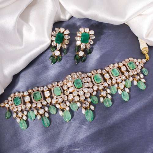Hina Polki Long Earrings