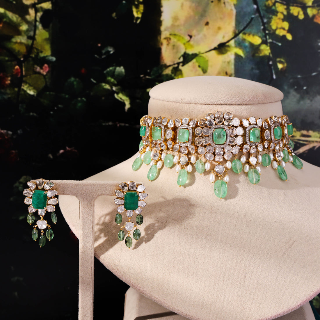 Hina Polki Long Earrings