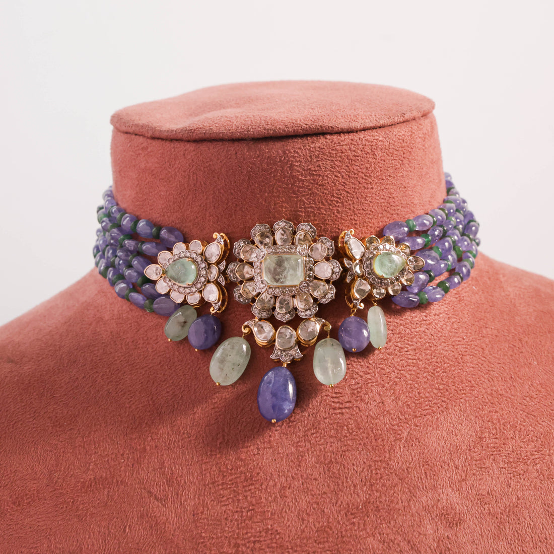 Kritika Polki And Diamond Bead Choker