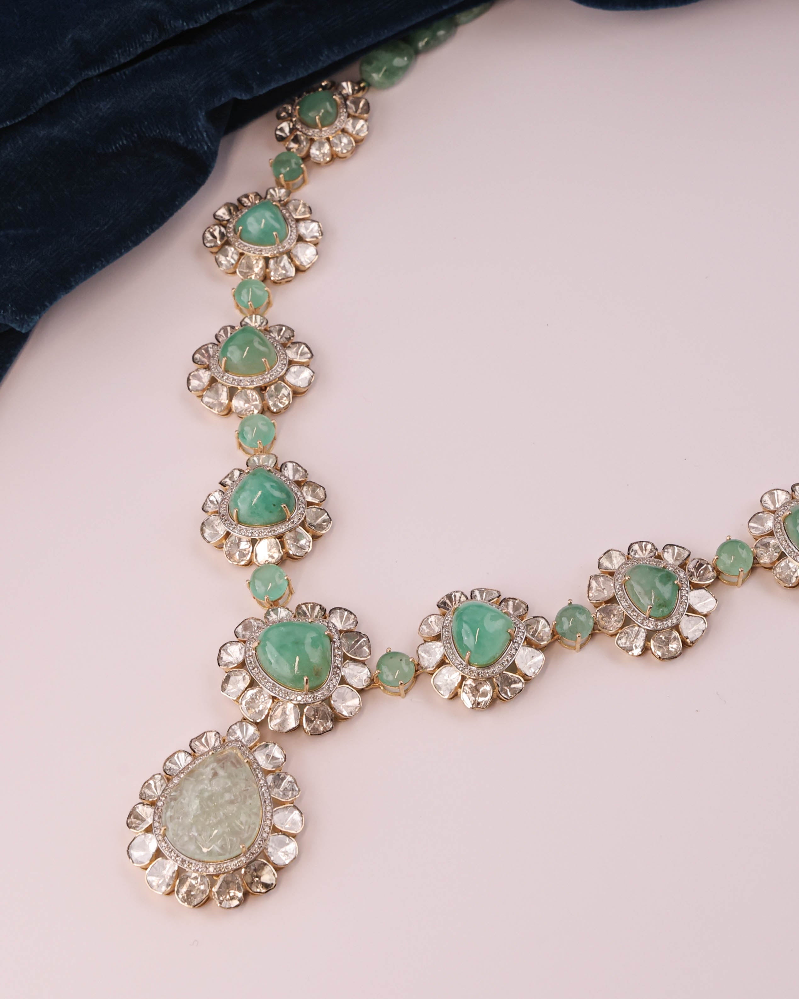 Naina Polki And Diamond Long Necklace