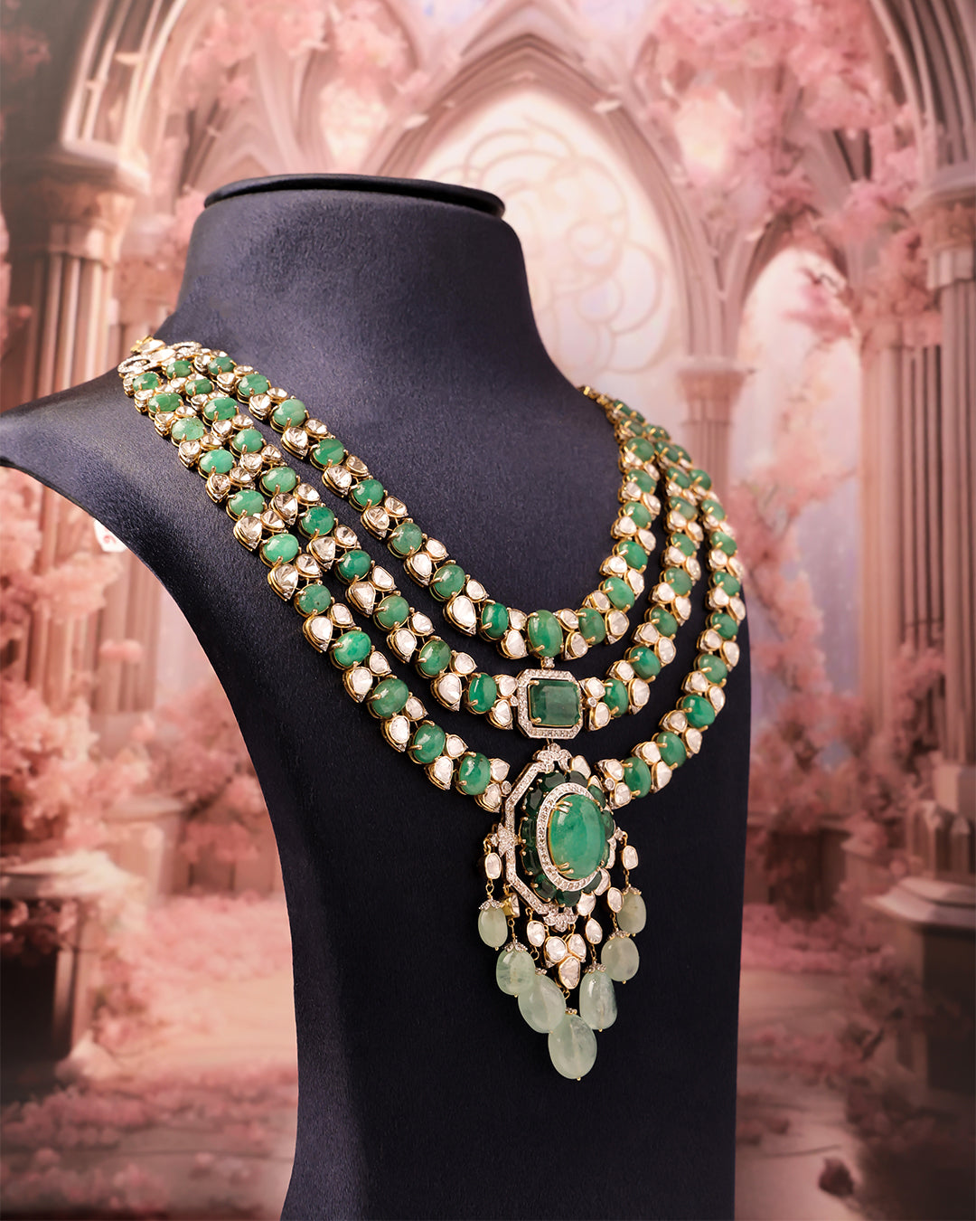 Ella Polki And Diamond Long Necklace