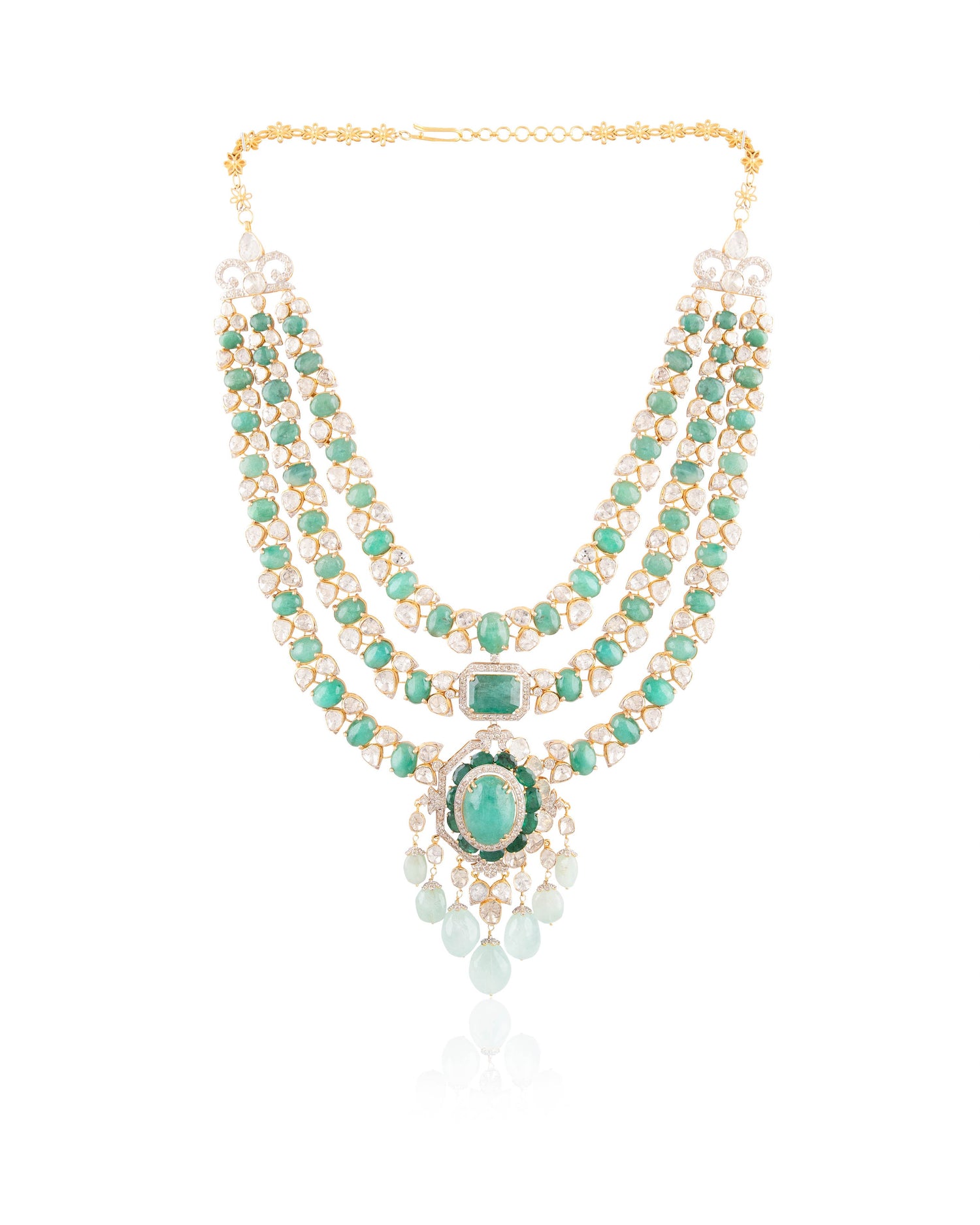 Priyansha Polki And Diamond Long Necklace