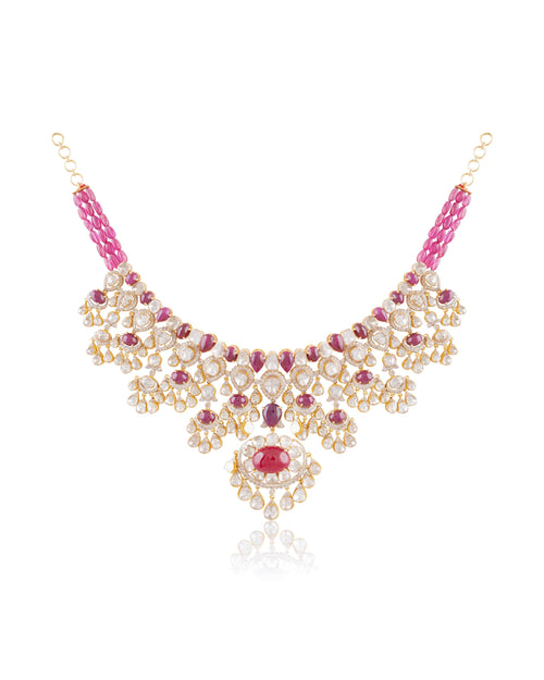 Hinanshi Polki And Diamond Necklace