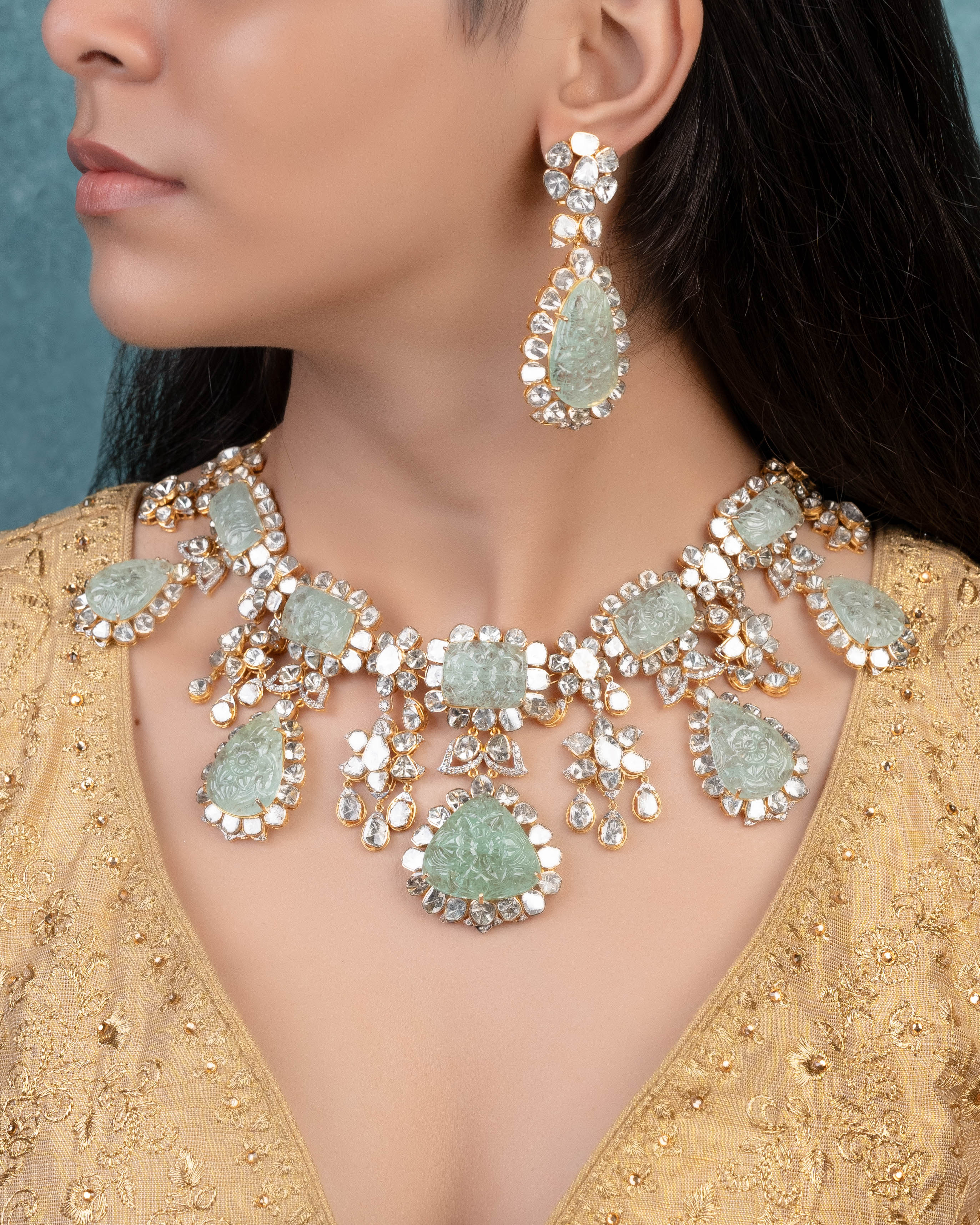 Latika Polki And Diamond Necklace