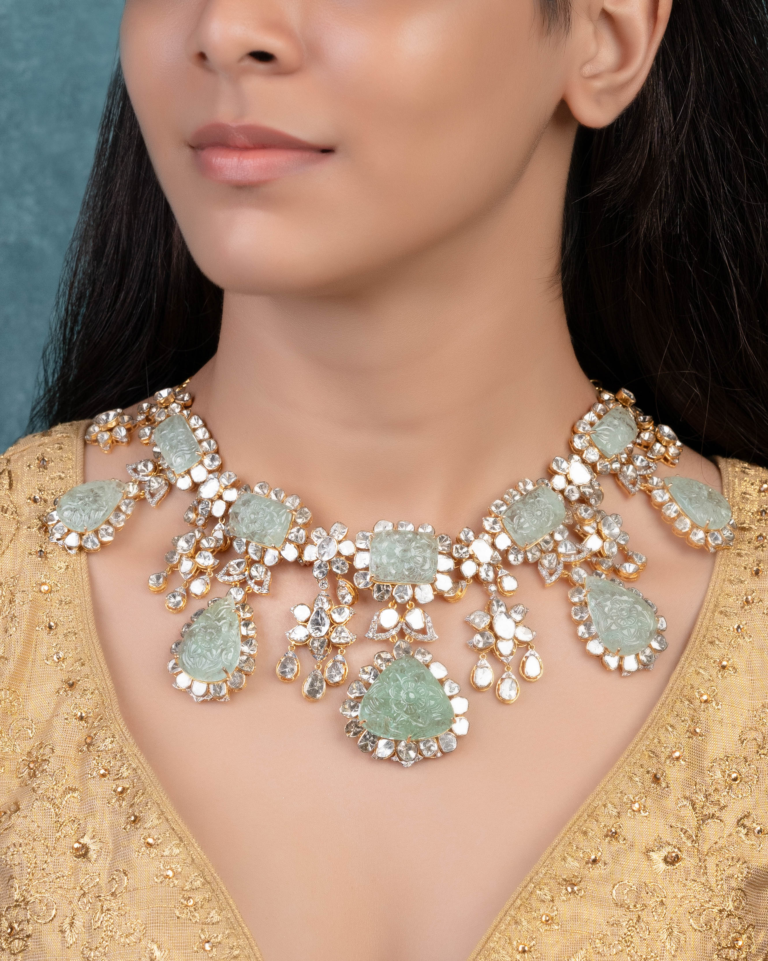 Latika Polki And Diamond Necklace