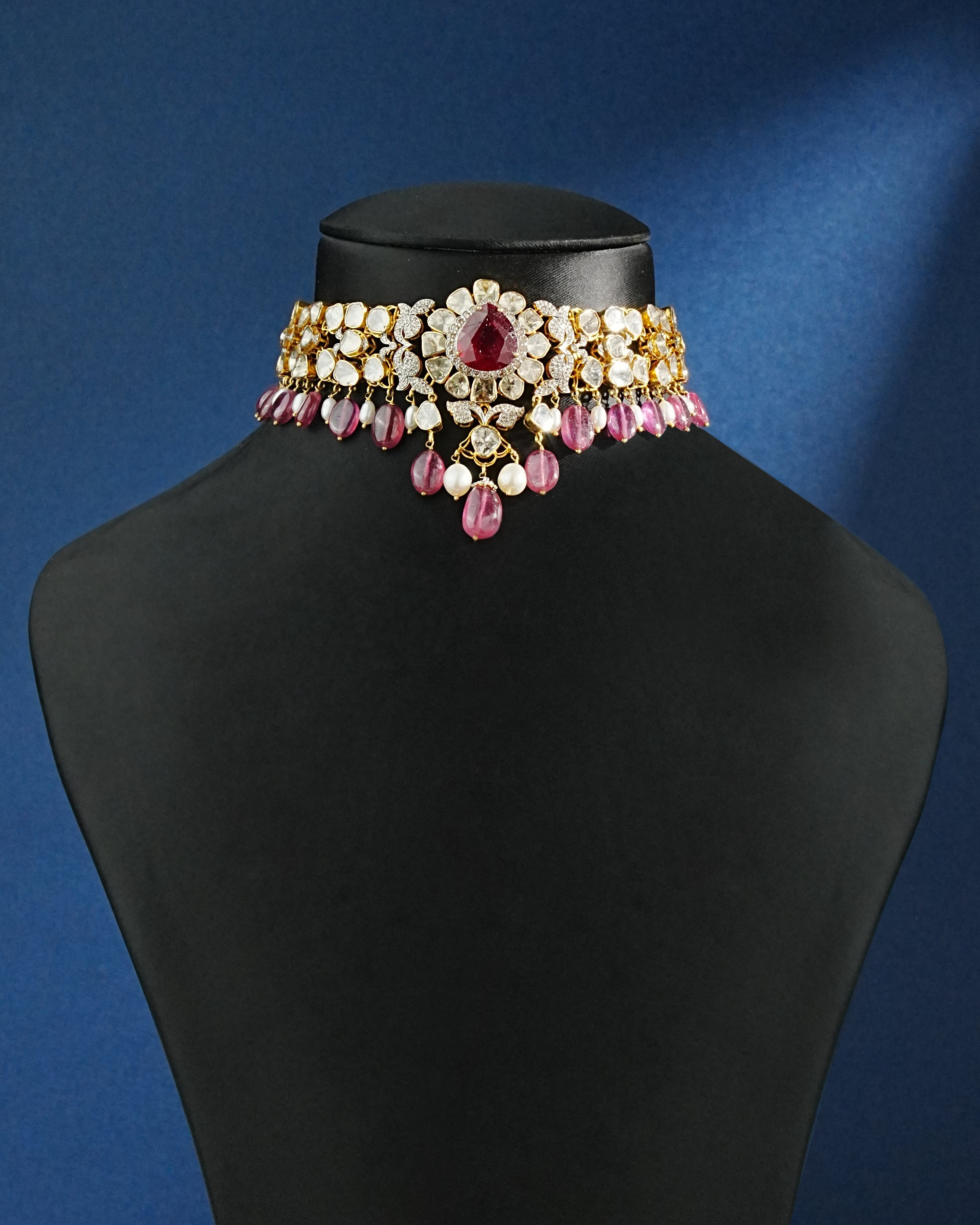 Rekha Polki And Diamond Choker
