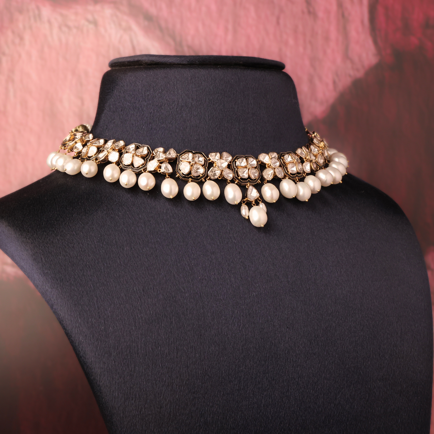 Aksha Polki And Diamond Choker