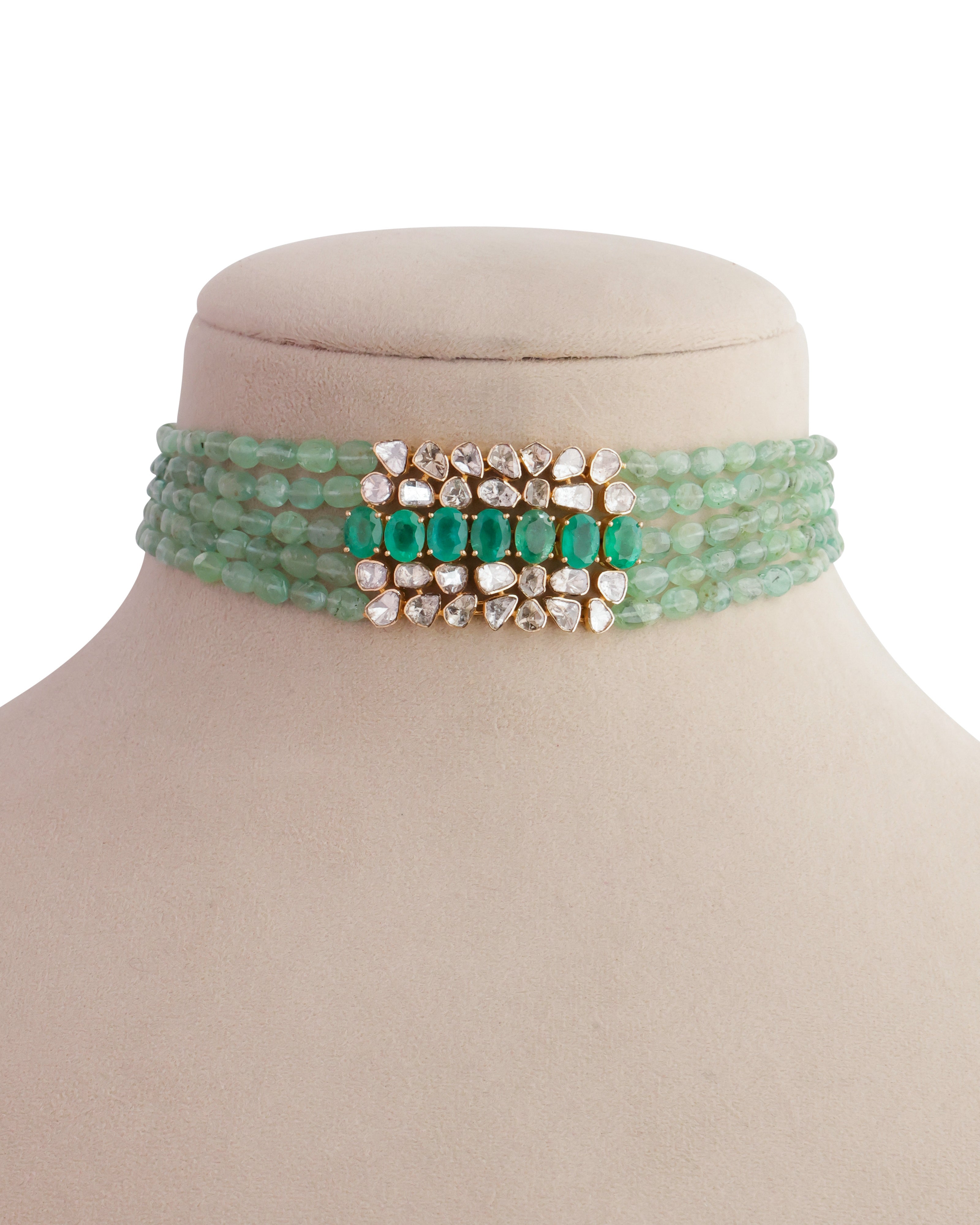 Camellia Polki  Bead Choker