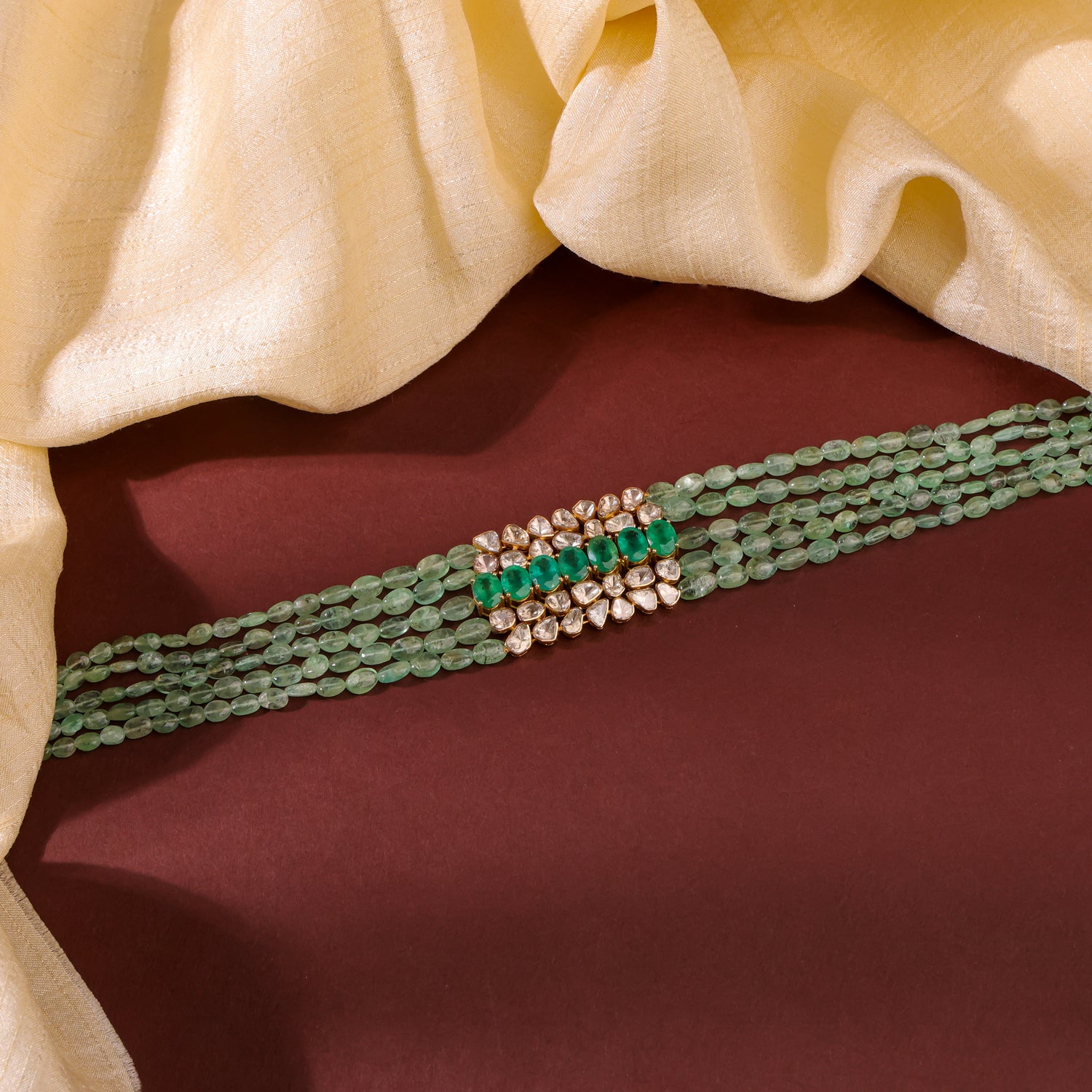 Camellia Polki  Bead Choker