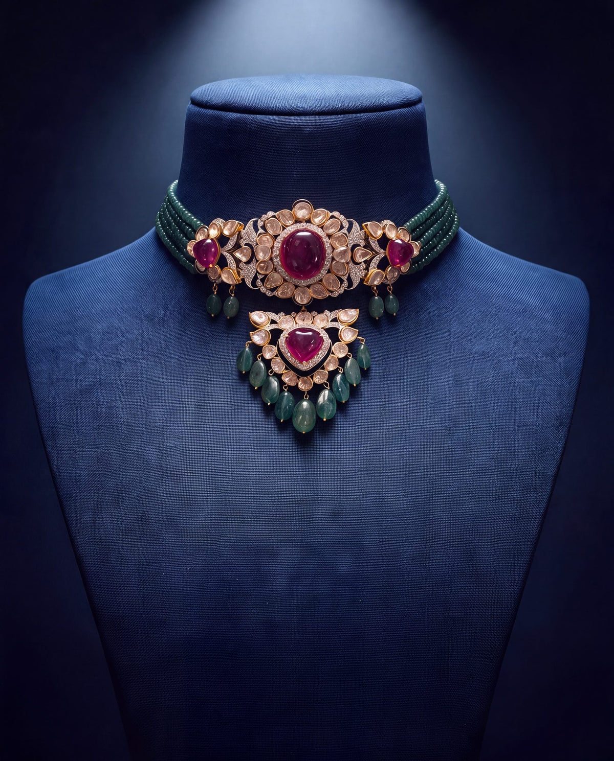 Cleo Polki And Diamond Bead Choker