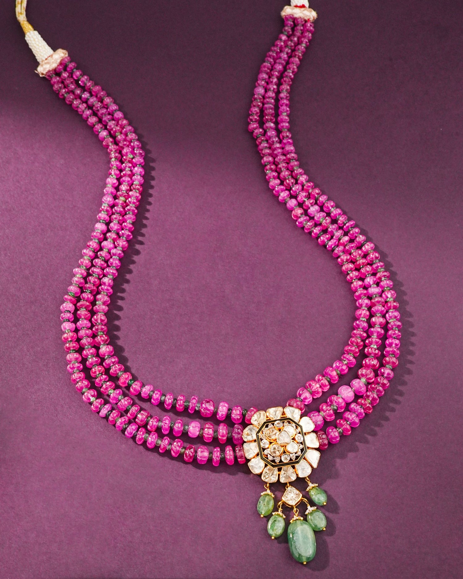 Meher Polki And Diamond Bead Pendant