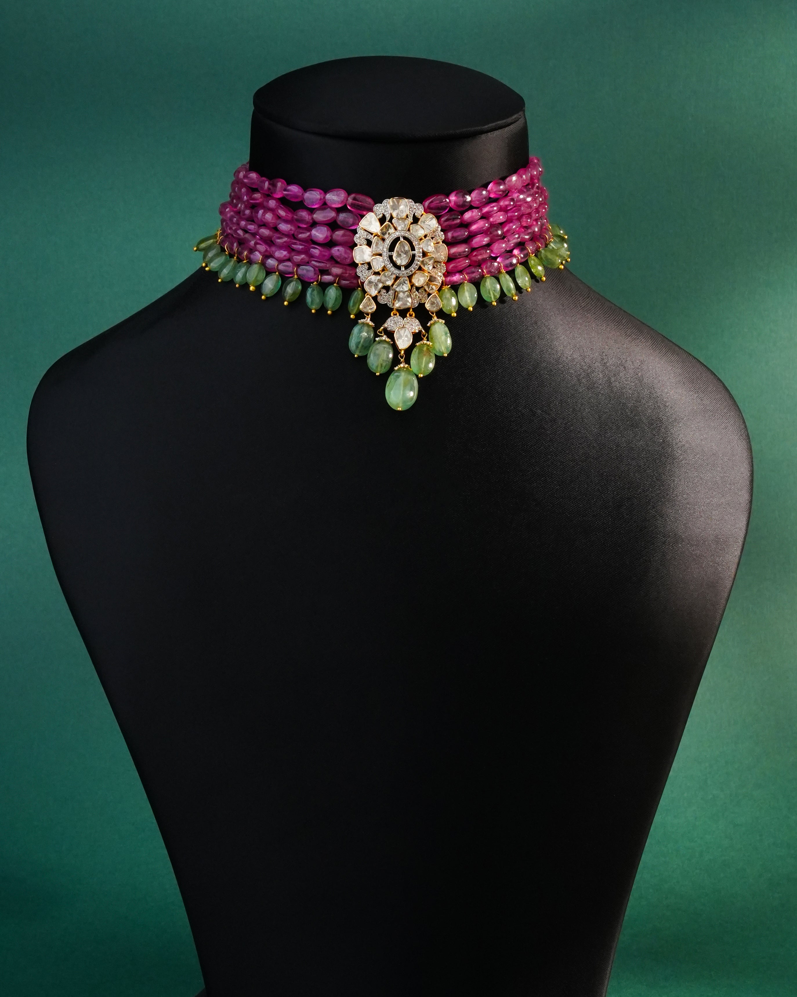 Aria Polki And Diamond Bead Choker