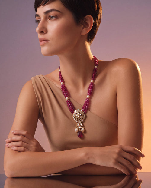 Nishita Polki And Diamond Bead Choker