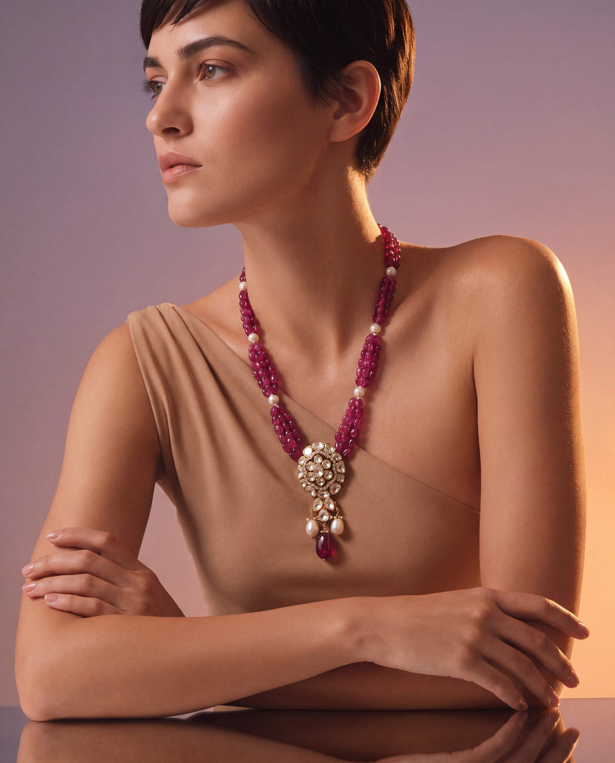 Nishita Polki And Diamond Bead Choker