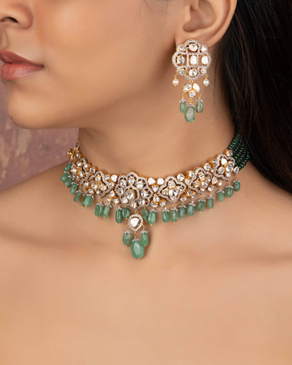 Aaira Polki And Diamond Long Earrings