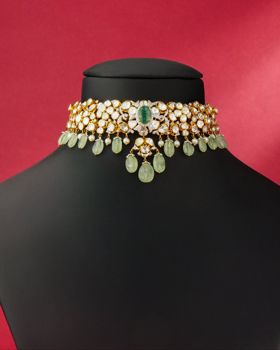 Asher Polki And Diamond Choker