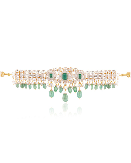 Janani Polki And Diamond Choker
