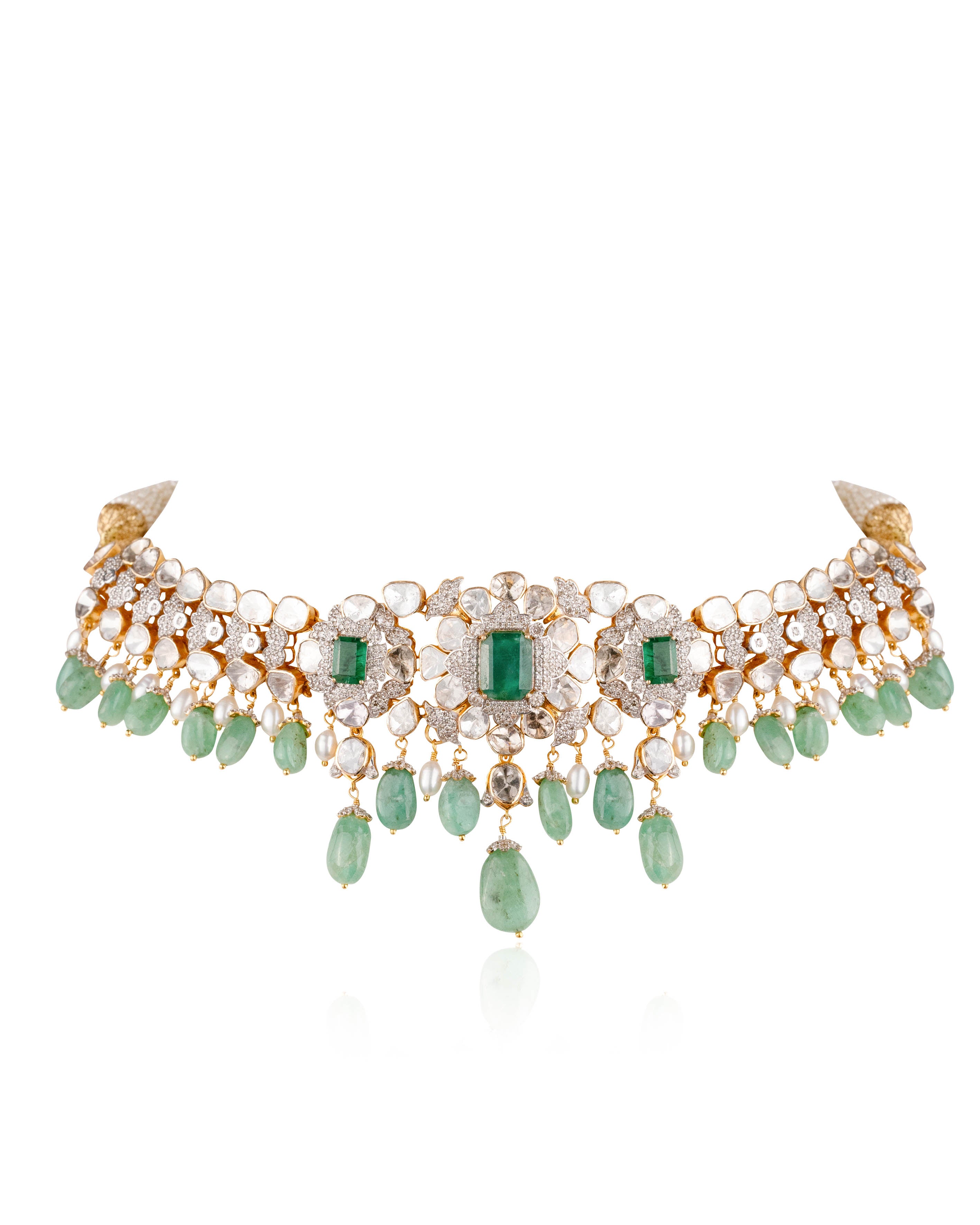 Janani Polki And Diamond Choker