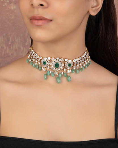 Janani Polki And Diamond Choker