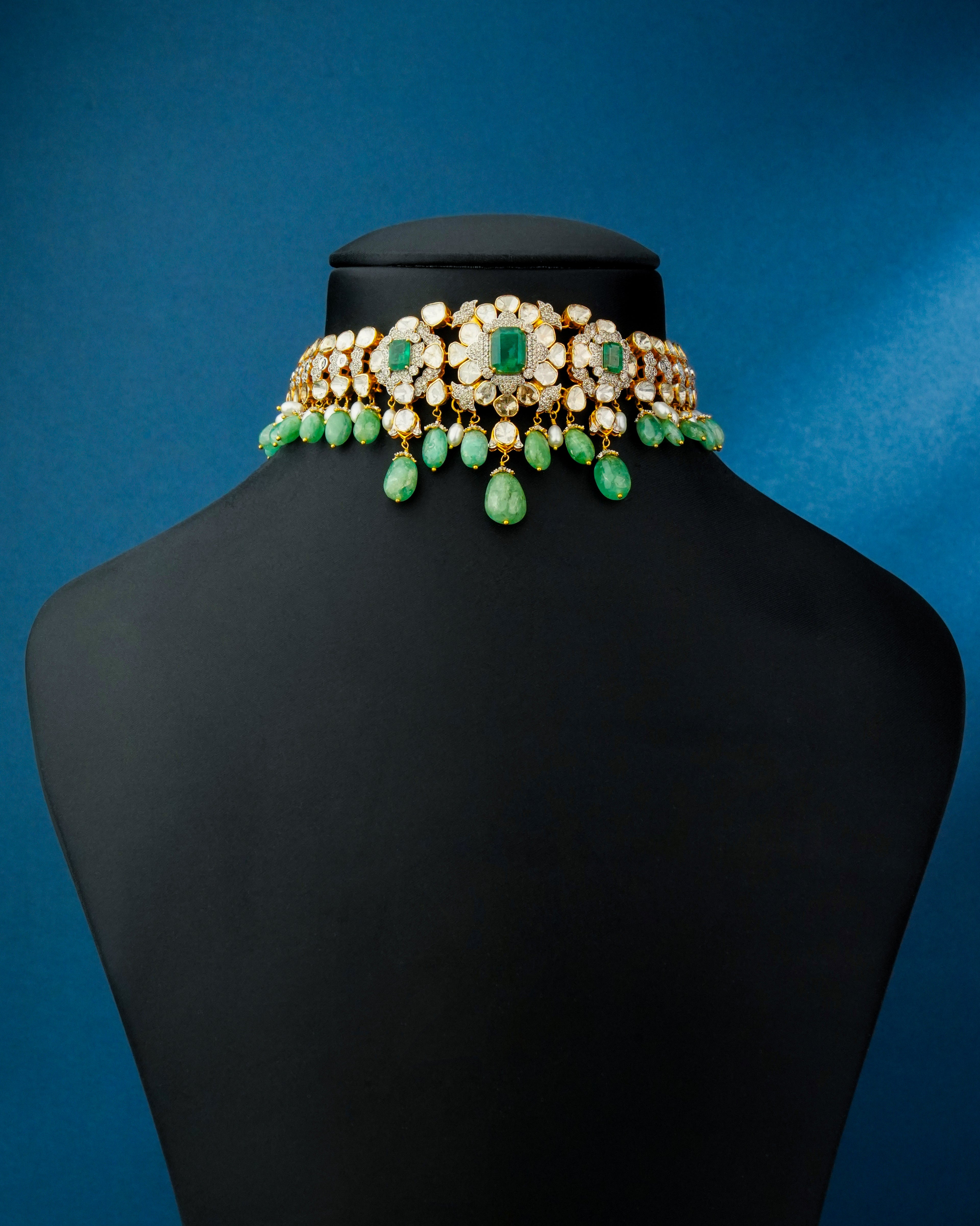 Janani Polki And Diamond Choker