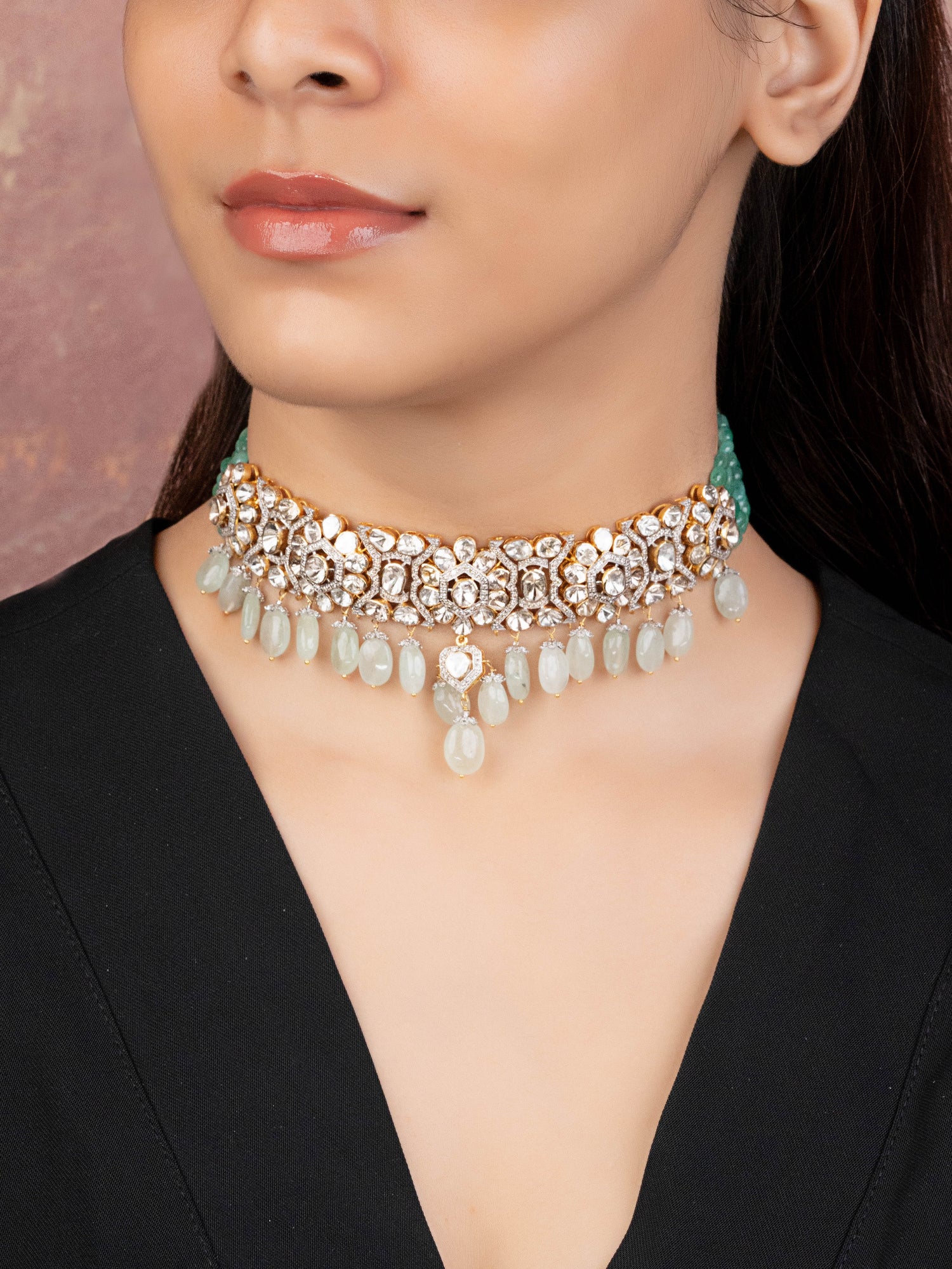 Manjari Polki And Diamond Choker