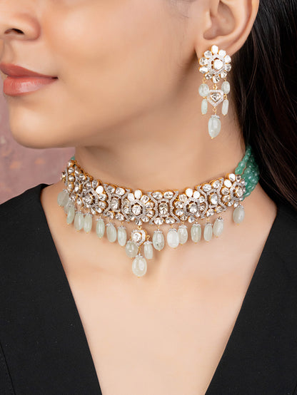 Sheetal Polki And Diamond Long Earrings