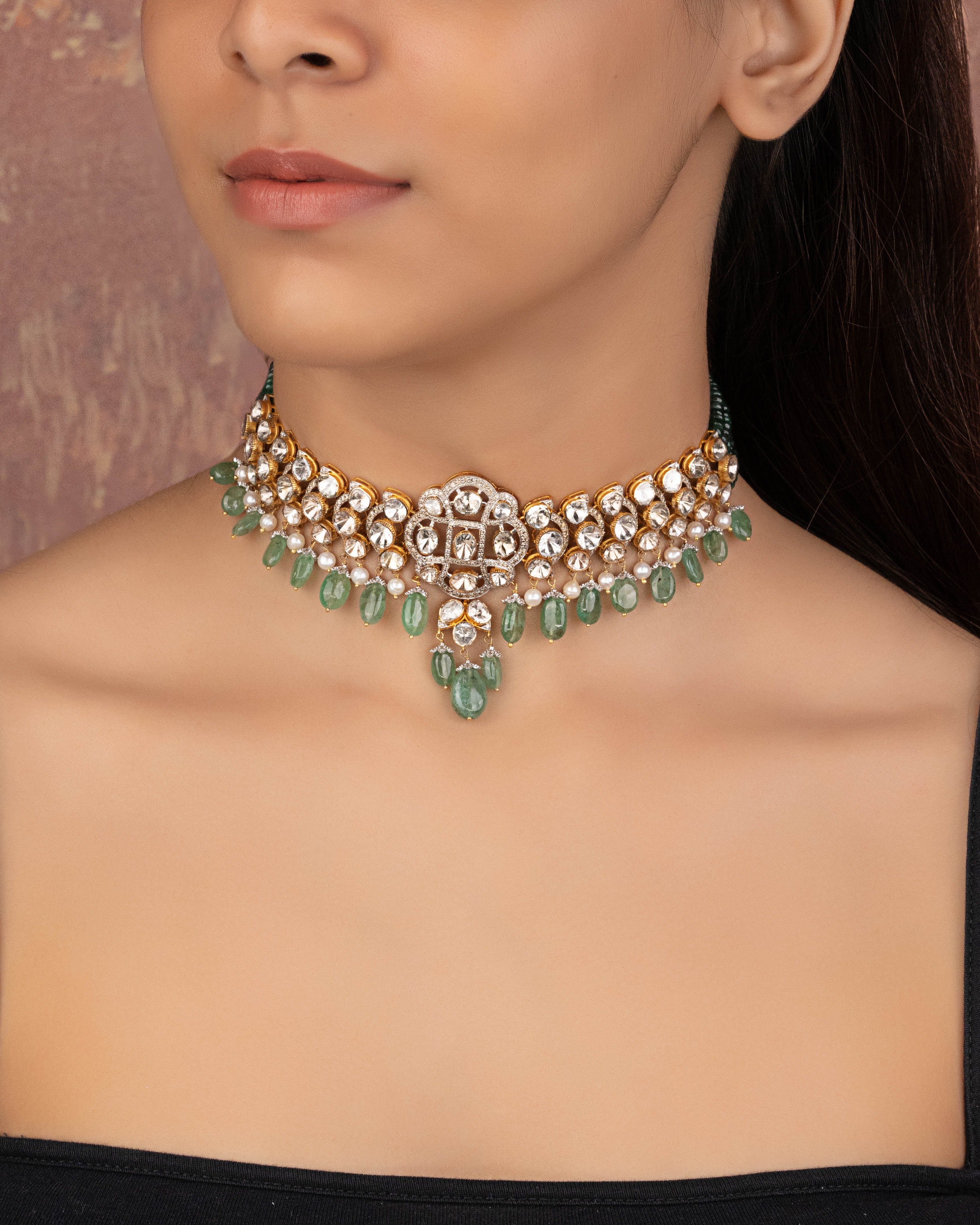 Aleesha Polki And Diamond Choker