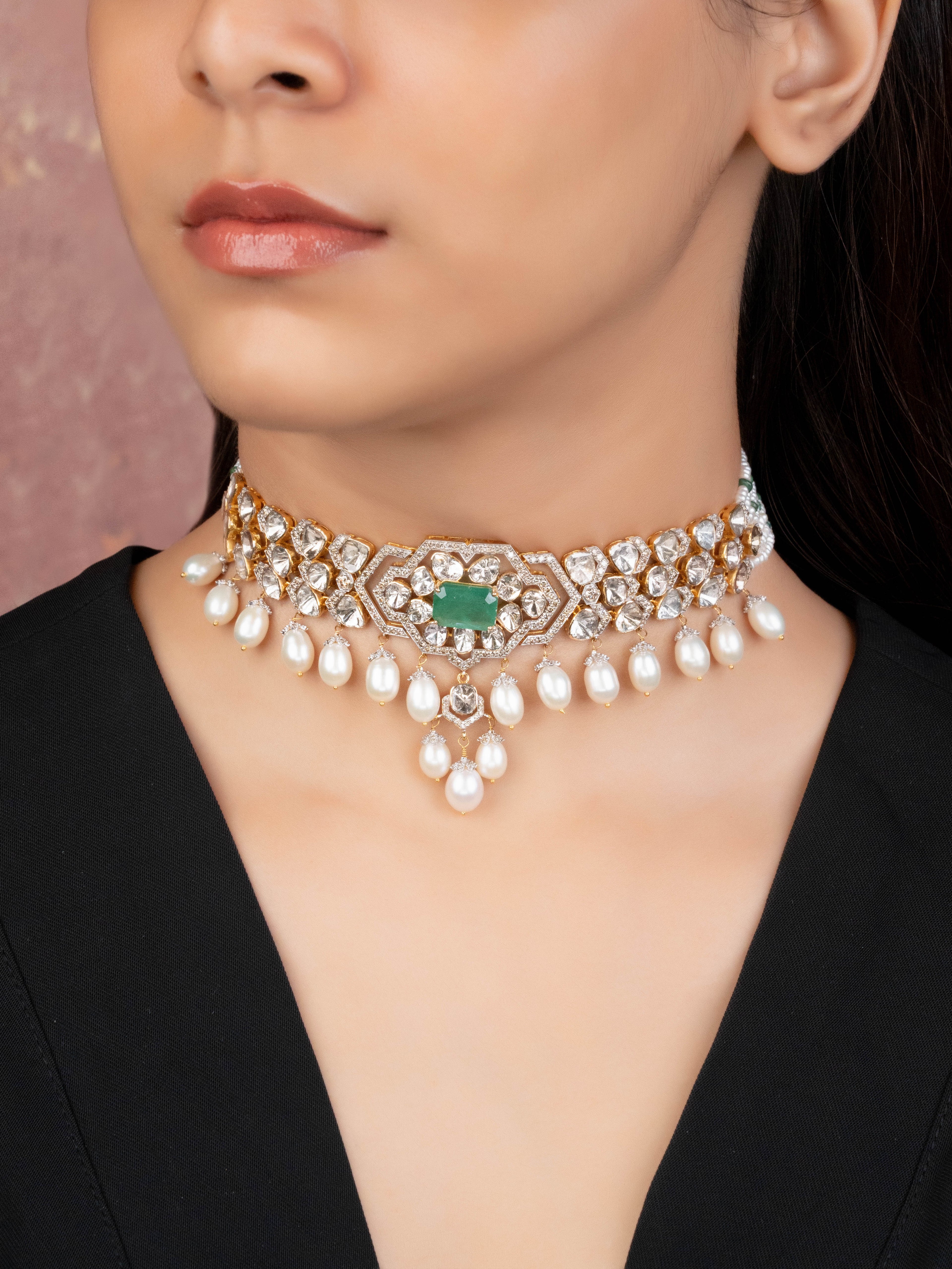 Anjali Polki And Diamond Choker