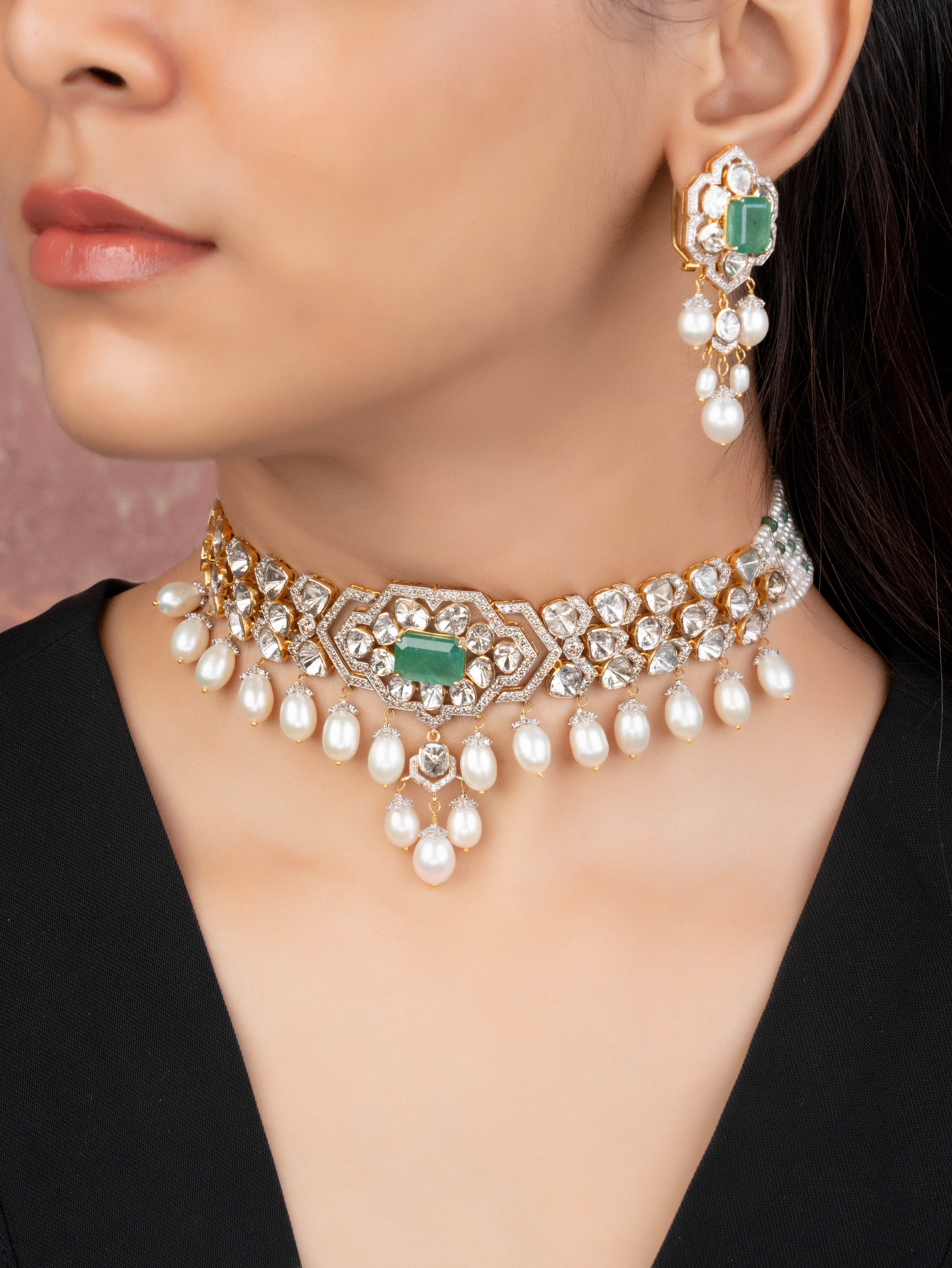 Anjali Polki And Diamond Choker