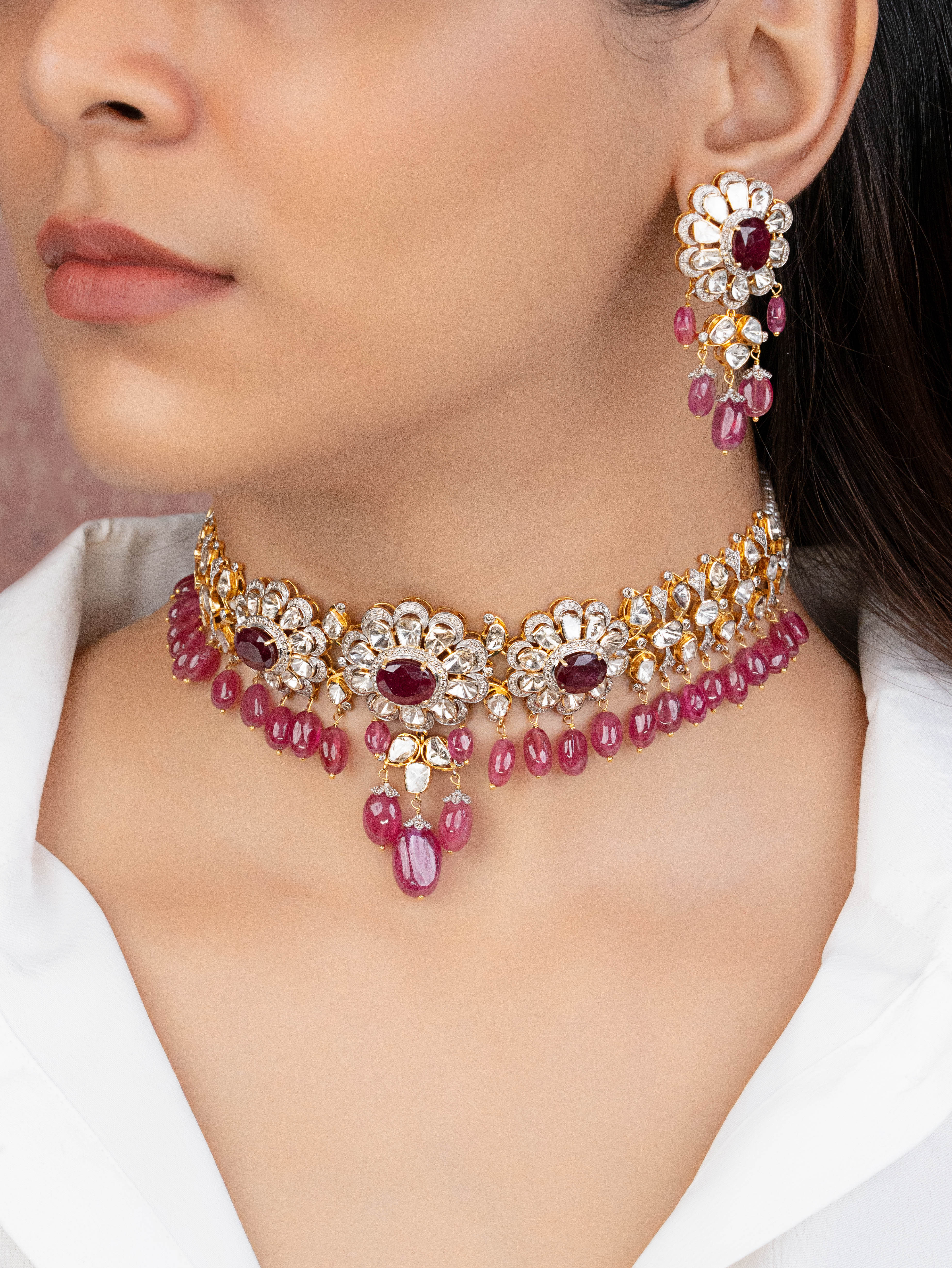 Raveena Polki And Diamond Choker