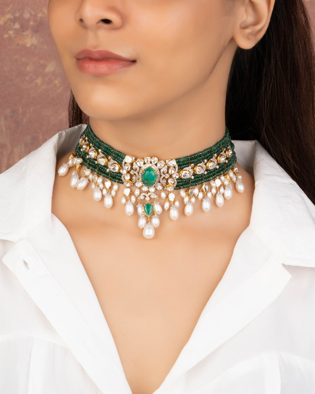 Tishya Polki And Diamond Choker