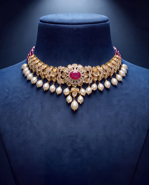 Janya Polki And Diamond Choker