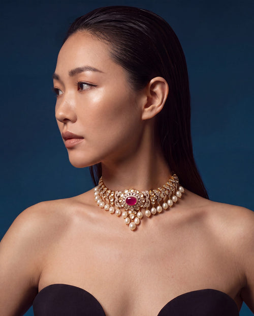 Janya Polki And Diamond Choker