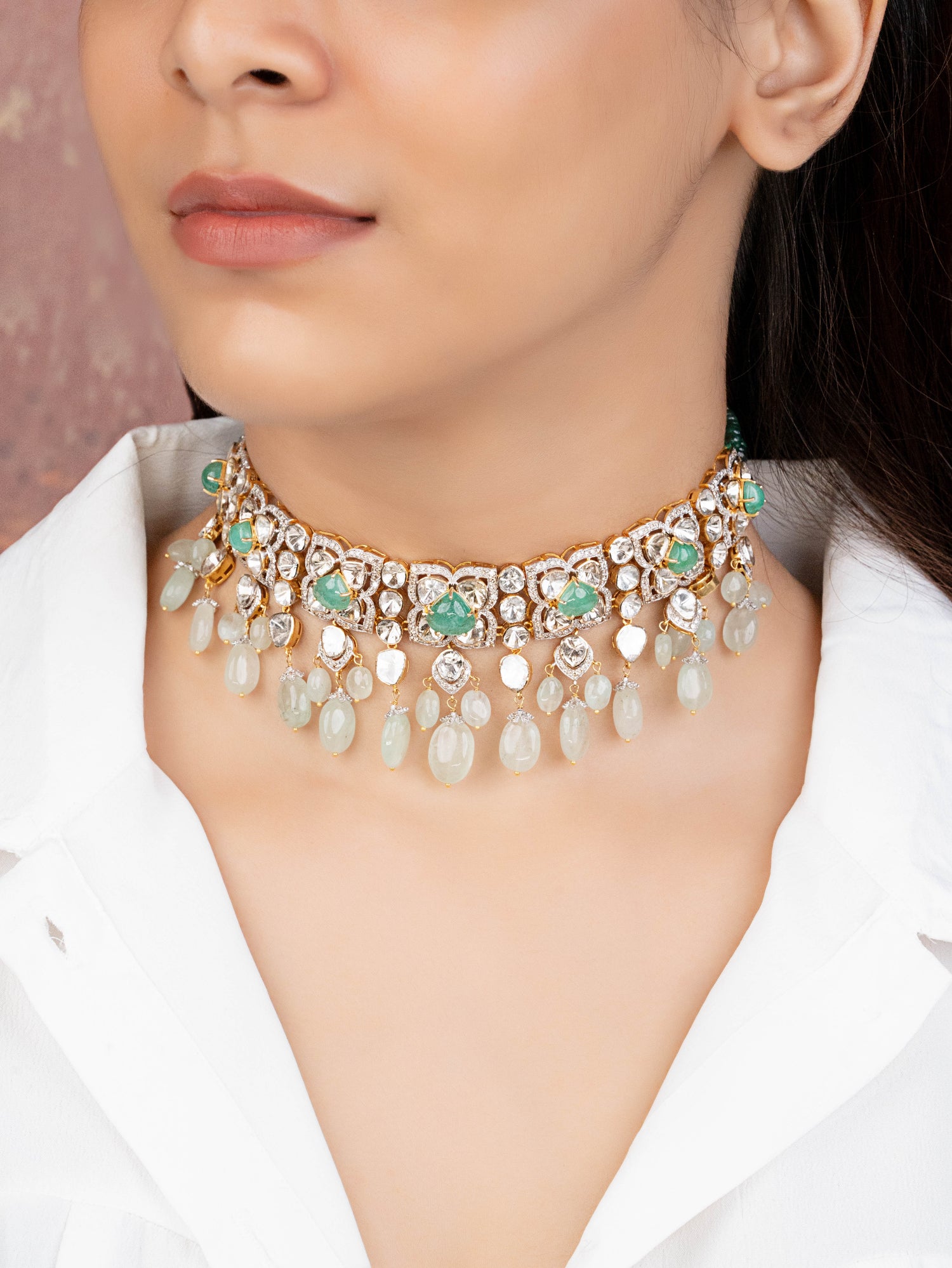 Ravina Polki And Diamond Choker