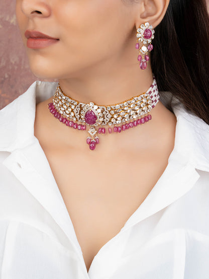 Pranjal Polki And Diamond Long Earrings