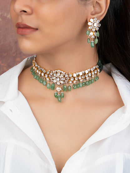 Prachi Polki And Diamond Long Earrings