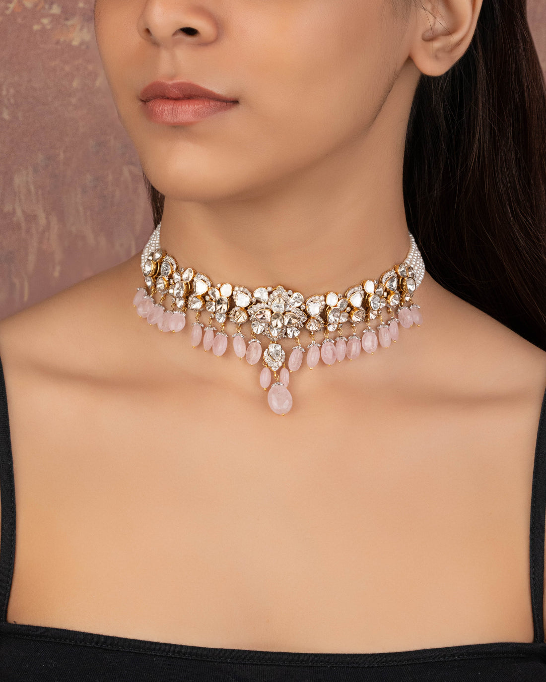 Halyn Polki And Diamond Choker